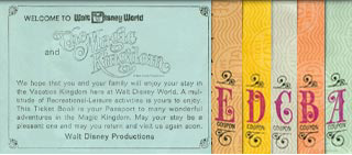 Original ticket book from Walt Disney World