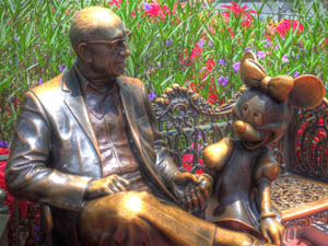 Statue of Roy O. Disney and Minnie Mouse